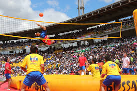 Bossaball was created in the early 2000s by Filip Eyckmans, who lived in Spain, the location for the sport’s headquarters.