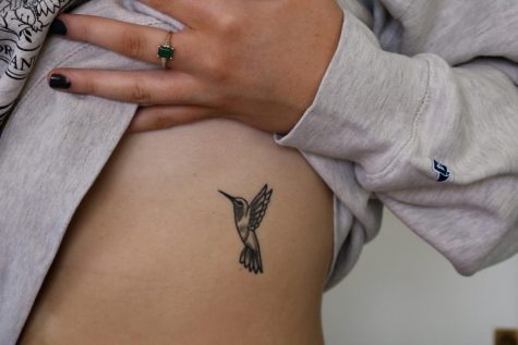 Photo courtesy of Maddie Wasser. Senior Maddie Wasser has a tattoo of a hummingbird on her left rib cage as a tribute to her mom. Wasser describes her mom as her best friend and one of her biggest supporters.