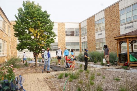 The LEAF club run by Mr. Lapish has been working to improve the school’s courtyard.
