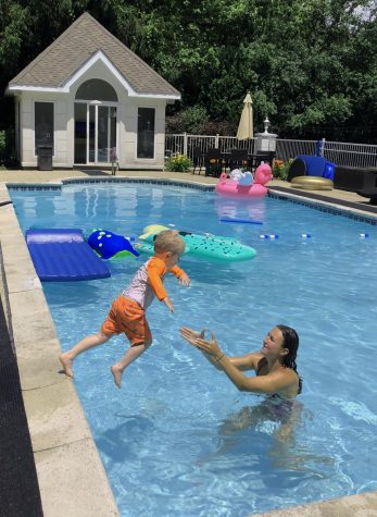 Freshman Logan Howard began swim lessons in her own pool over the summer since many pools were closed due to COVID-19. Three days a week, she held lessons for kids aged 1-9 for half an hour, and then they were given the opportunity to stay for another half an hour to play in the pool.