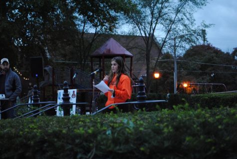  LHS Senior Elena Kafkis, gave a speech at the rally urging the School Board to consider in-person learning. 