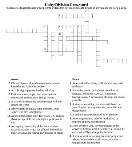 Unity/Division Crossword Puzzle