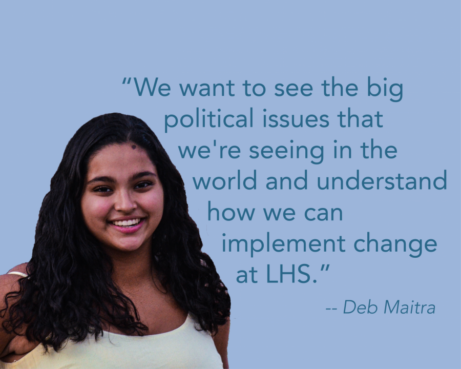 Junior Deb Maitra hopes that Students Supporting Equal Rights will bring about change within the LHS community.