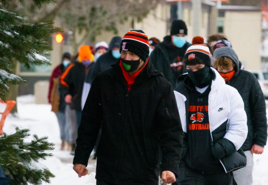 Upon arrival at LHS, the group made their way to the main parking lot before holding a brief closing gathering.