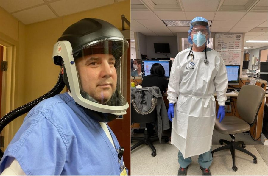 The staff in AMITA Health Resurrection Medical Center Chicago and Advocate Good Shepherd Hospital, including Dr. Sharp (right) and Dr. Greenberg (left), are making sure to take every precaution, such as rubber gloves, face masks and shields, eye protection, and more, to keep themselves safe.