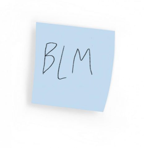 Sticky note that says BLM