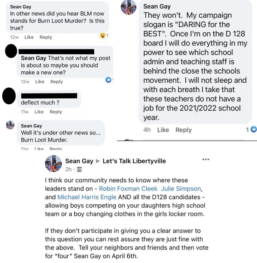 Sean Gay's hate-filled rhetoric threatens the safety and community that D128 has created in its schools.