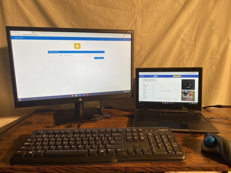 Remote+learning+has+given+some+students+more+freedom+towards+their+choice+of+computer+and+workspace+setup.+Many+students+now+use+personal+computers+with+additional+monitors%2C+which+allows+them+to+look+at+multiple+screens+at+any+given+time%2C+including+during+assessments.
