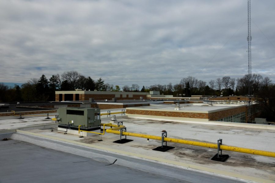 Accessed by a staircase that leads through the building and grounds areas, the roof of LHS has been largely updated since the building’s original construction. The frontmost area pictured above was part of the original building plan, but the majority of the areas in the back were added on later, according to Mr. Stancil.
