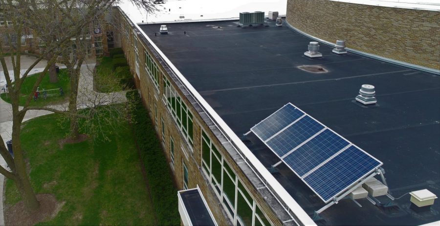 Libertyville+High+School+has+several+solar+panels+installed+on+the+northeast+corner+of+the+building%2C+which+were+put+in+place+seven+years+ago.+These+current+panels+do+not+generate+a+significant+amount+of+electricity+for+the+school.