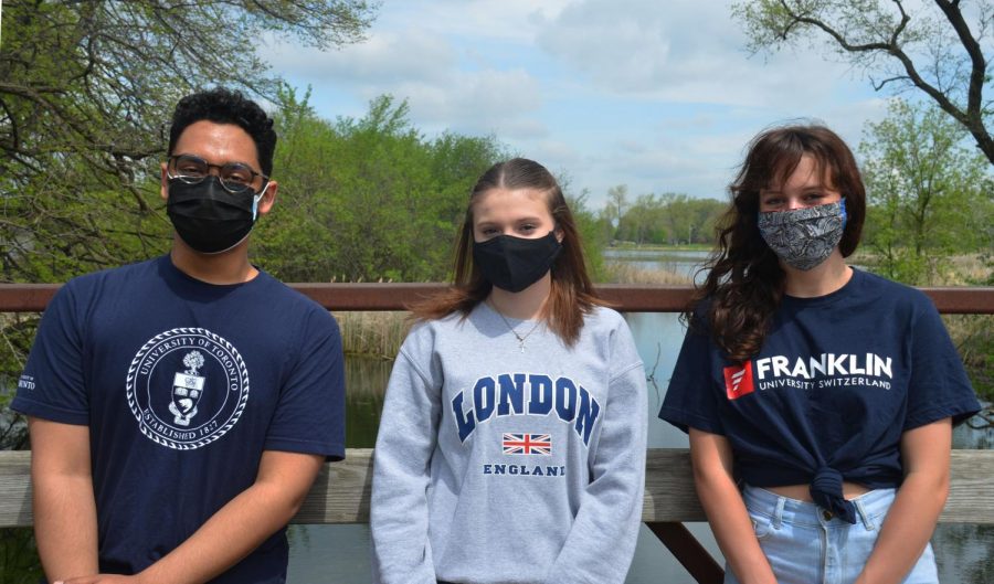(From left to right) Daniel Maliekal, Kiah Smith and Emily Scheibler are all attending college outside of the U.S. Maliekal is going to the University of Toronto at Scarborough in Canada; Smith will be attending the University of Plymouth in England; and Scheibler is going to Franklin University of Switzerland.