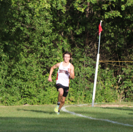 Senior Jack Hamilton racing towards the finish line.