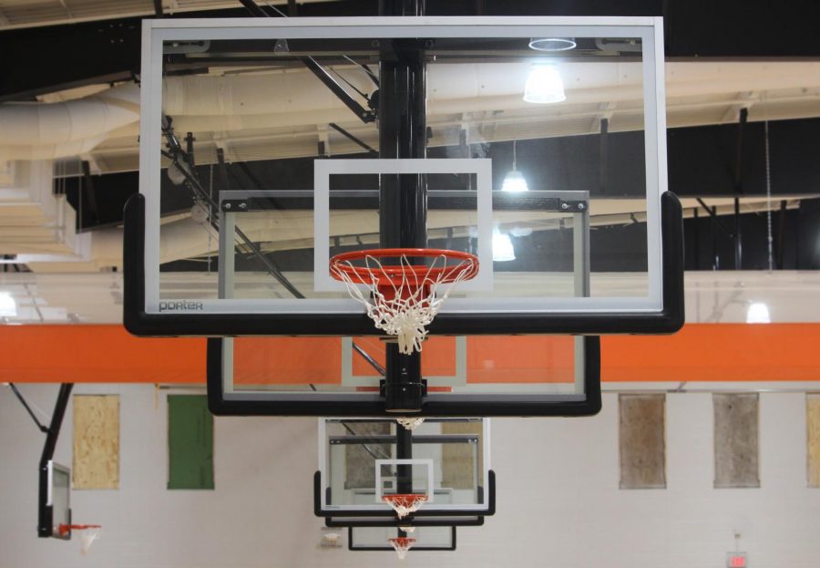 The basketball teams will take full advantage of the addition of brand new backboards when their seasons begin in November.