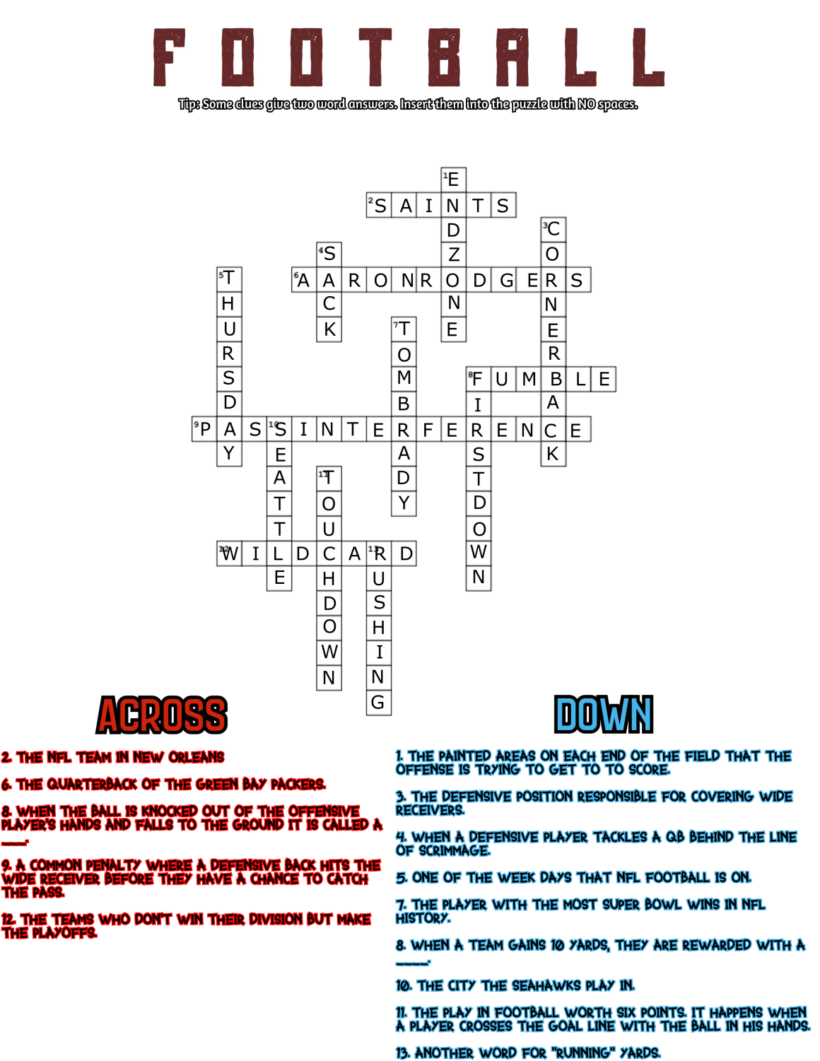 Crossword Solutions - The Reader