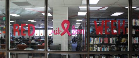Windows in the cafeteria and library were decorated to celebrate the week. Students decorated the school with red paint and streamers on Saturday, Oct. 23, in order to show their support for alcohol and drug awareness as well as spread the word about the event.