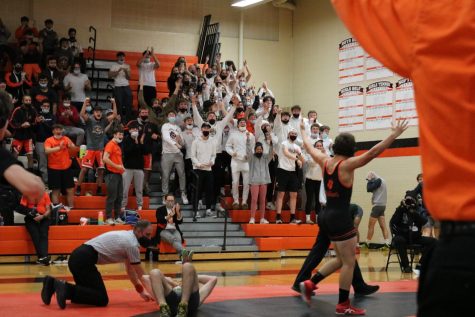 The LHS student section brings the heat, encouraging and stoking the fiery spirits of the varsity team. The most common chants were “Three...Two...One...!” and “Two!”