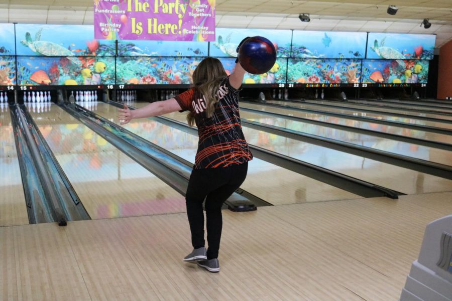 Quincy Delude (12) rears up to try to get a strike. 