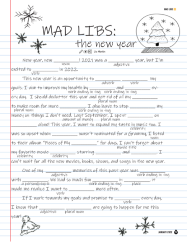 Mad Libs: The New Year
