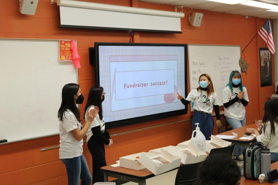 Sam Chen, Melody Chen, DOI staff member Sarah Wuh and Ellie Chen celebrate the Lunar New Year Fundraiser Success. API Unite made a total of $309 during the fundraiser.