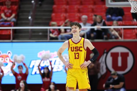 Drew Peterson, basketball star, who graduated from LHS in 2018, now plays for University of Southern California. He competed in March Madness just three years after graduating.