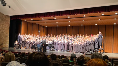 All together, every choir student stood up on the center stage to perform, “Kala Kalla” and Open Your Eyes.