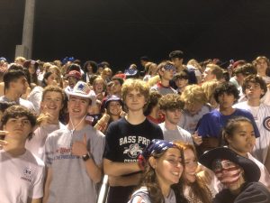 The stands are packed with loyal Libertyville fans, all in their best USA gear for the Friday night football game. For the second straight home game, the student section has been packed to capacity, and the trend shows no signs of letting up.