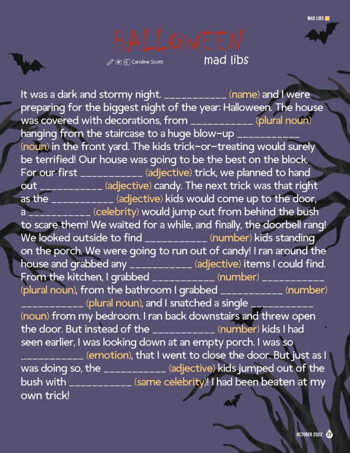 Halloween Mad Libs