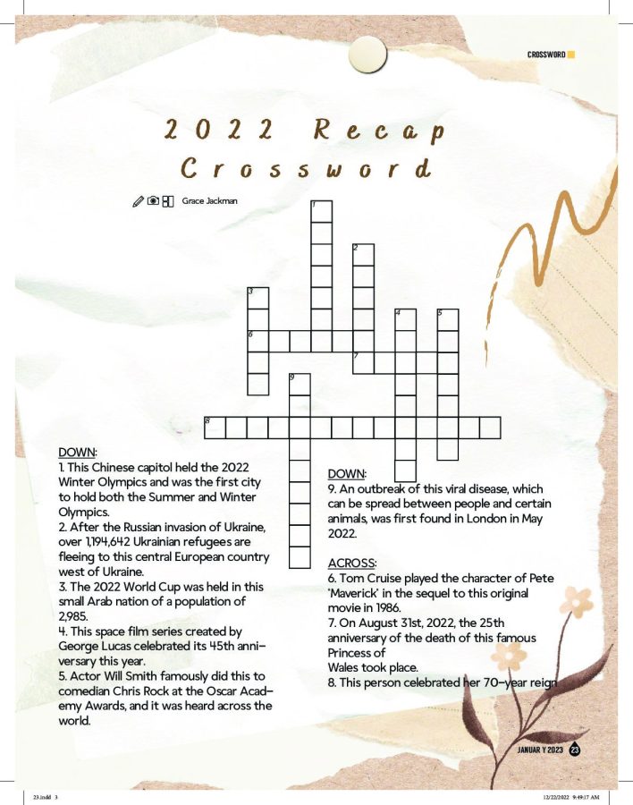 2022 Recap Crossword