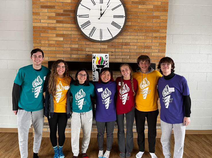 The senior speakers from the 2023 Wildcat Summit (from left): Ben McDonald, Sophia Chalifoux, Jeanette Jenkinson, Sarah Wuh, Leah Chudy, Peter Chalfoux, and Charles Verkoulen.