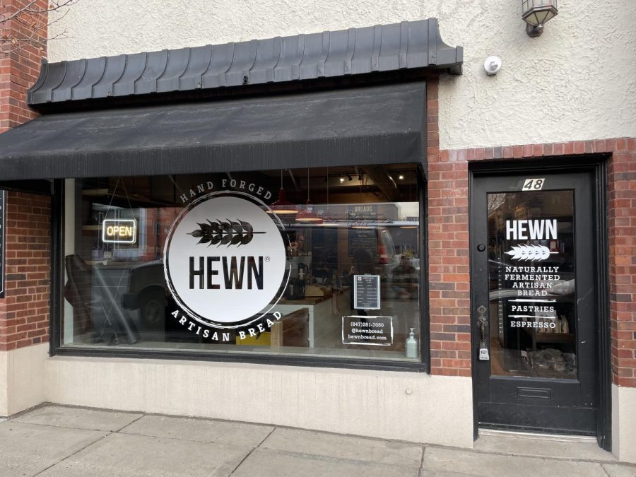 The distinctive Hewn Bakery sign and logo enhance the store front’s window. Hewn Bakery, a female owned and operated business, opened their second location in Libertyville in early Jan., 2023. The bakery specializes in bread and was named one of the best bakeries in the U.S. by Food & Wine Magazine. 