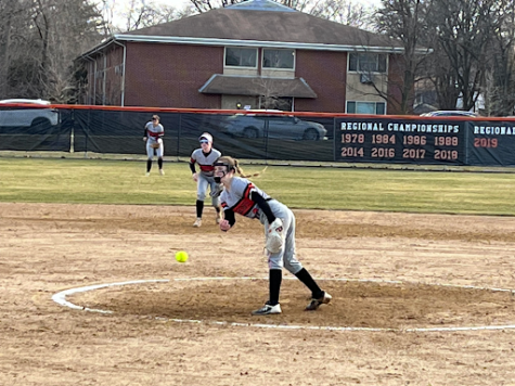 Senior Finnley Olsen (2) pitches against the Grant Bulldogs during a home game on Thursday, March 23, 2023. Olsen’s pitching, a strong suit for the Wildcats, saw the Bulldogs go three of seven innings without scoring a run.