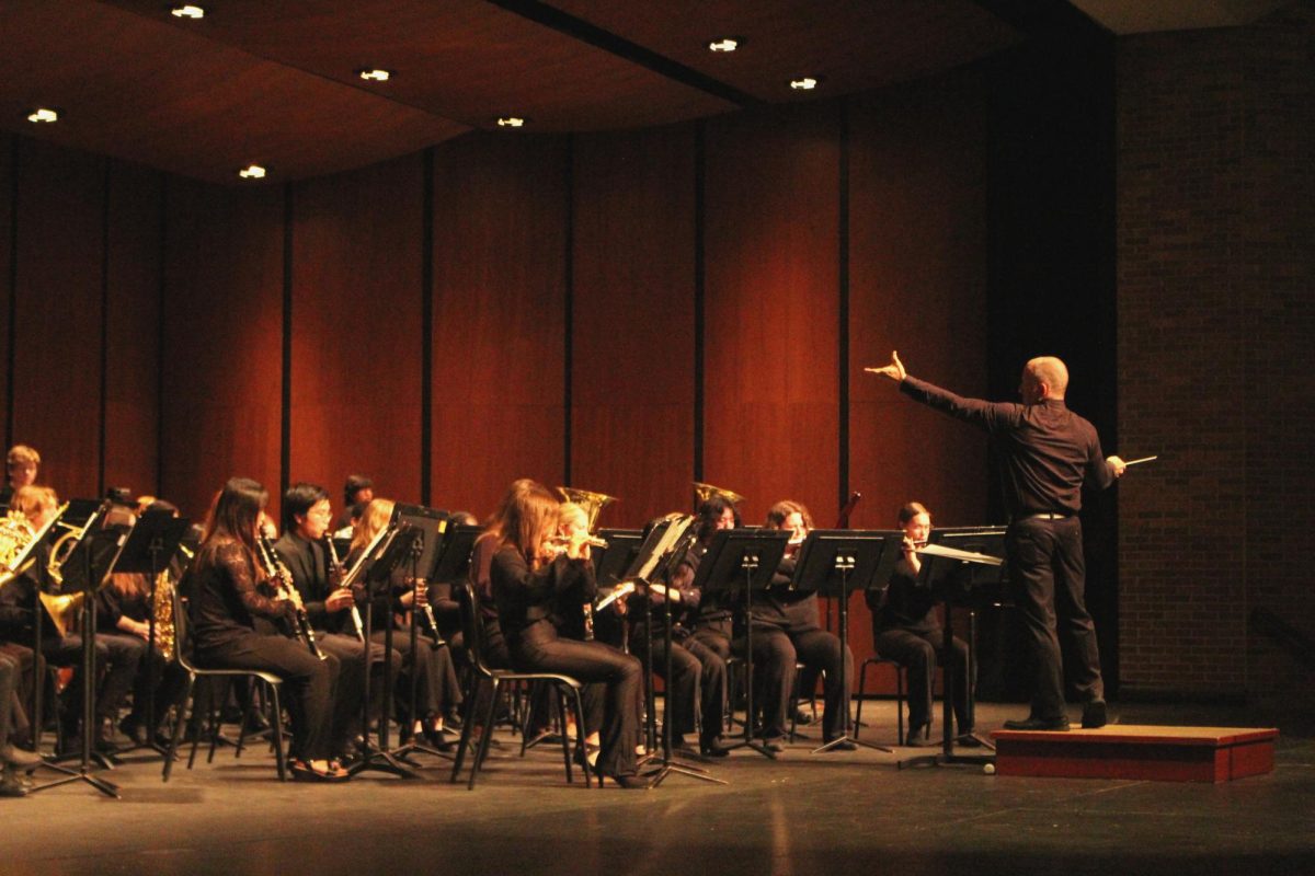 The wind ensemble beautifully plays “Dragonfly” by Katahj Copley. Soloist sophomore Anna Garripo, who has been playing the alto saxophone since fourth grade said “I was actually really nervous for my solo,” Garripo said. “But I did it in the end.”
