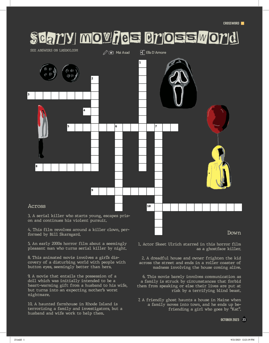 Scary Movies Crossword