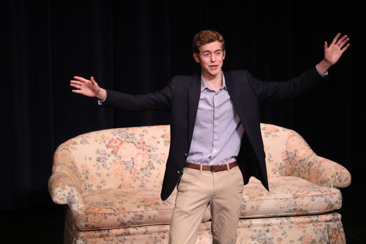 Replicating the hit movie “Knives Out,” “Forks Out!!!” told the story of millionaire Cooper Steffensen, played by junior Michael Harris. While the original movie focused on only one murderer – this skit surprised the crowd with two as they memorably laughed their way off stage after murdering all the guests.
