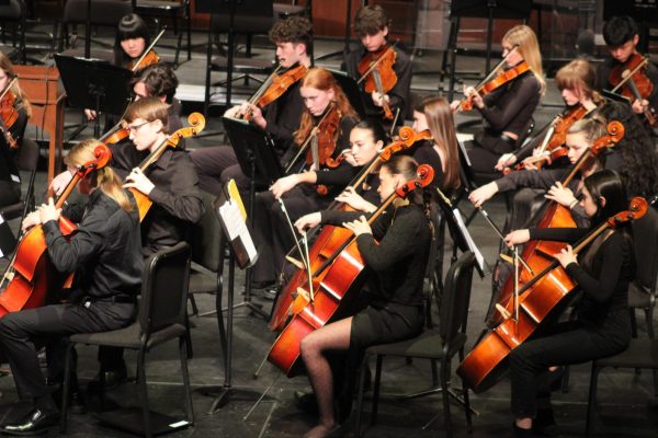 For the final piece, a combination of Symphony Orchestra and Wind Ensemble played an extravagant song by Paul Hindemist. Flute soloist Dakota Olson had her moment highlighted within this song. “[My solo] was definitely challenging but it was fun too,” Olson said.