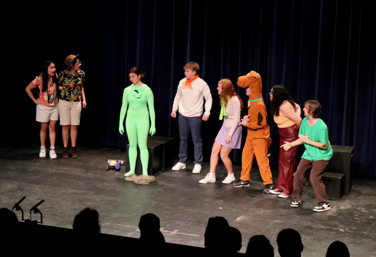 After an intense chase, the gang of “Scooby-Doo and the Mystery Martian” finally catch and unmask the alien, played by sophomore Victoria Ivanov. “My directors, Zoe and Mary, they're just always there for me. They always meet my needs,” said Ivanov. “If I ever need anything, I just say, hey, I need x, y, z. And they're like, I got it.”