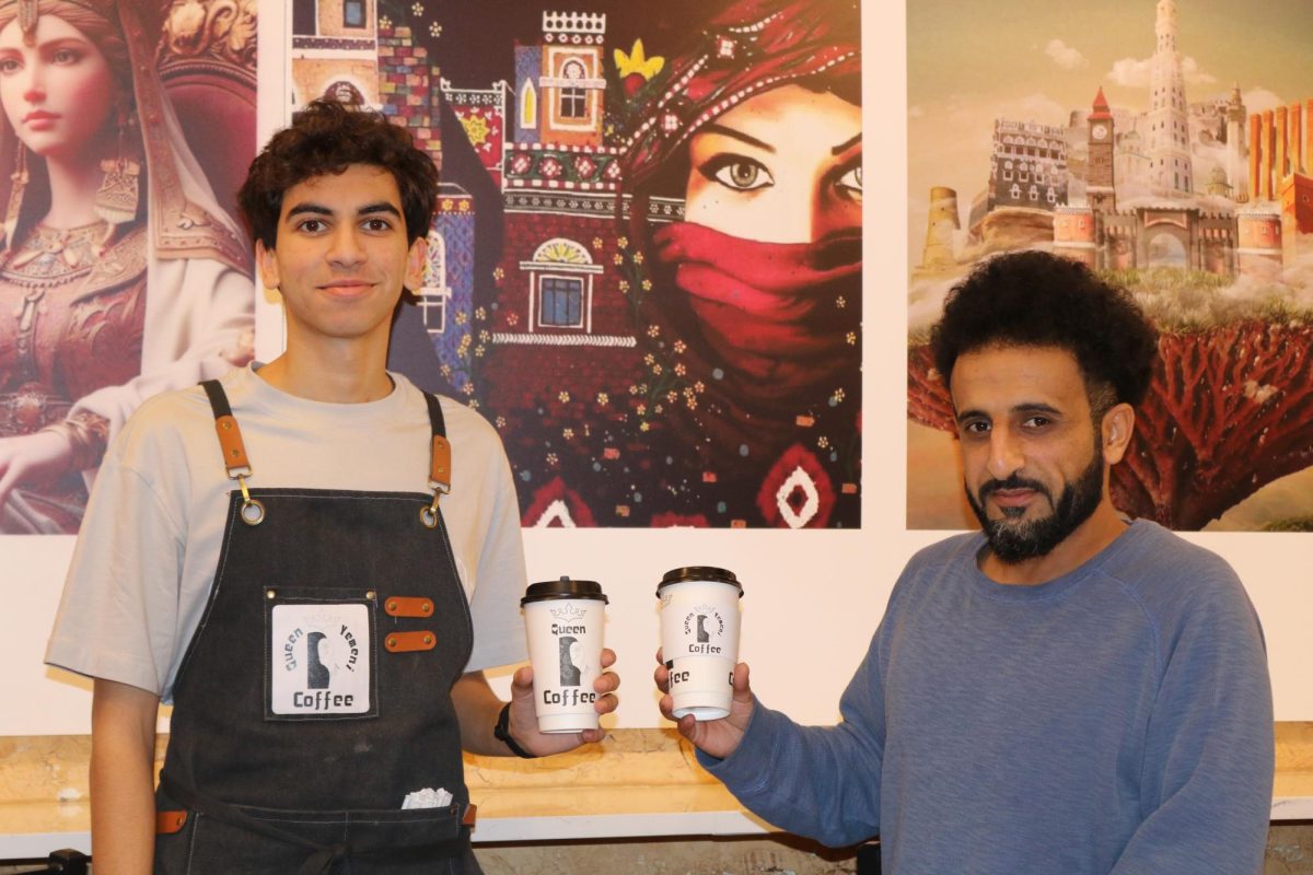 Mr. Abullh Ali, manager/assistant, helps open Queen Yemeni Coffee in downtown Libertyville at 606 North Milwaukee Ave. With the help of employees such as manager and LHS senior Yousef Taha, they are able to bring the Yemeni and Ethiopian culture to Libertyville by using their Queen spices, cinnamon and cardamom in their drinks such as Adani Chai, which is inspired by Sheda, the Queen of Yemen and Ethiopia. “The history of our coffee [is] a long history and we believe that Yemen and Ethiopia started the coffee and we are bringing something unique to the community,” Mr. Ali said. 