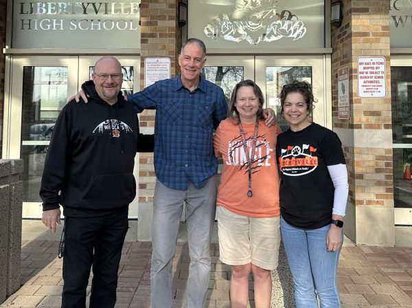 Featured in the group picture (from left to right) is Mr. Maroscher, Mr. Buesing, Mrs. Hubbard and Ms. Naslund.