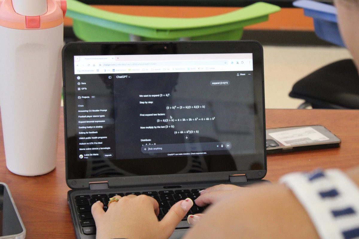 Student utilizes Chat GPT for homework. According to Campus Technology, 86% of students already use AI in some form for their school work. “In the future, our schools will spend time really working to teach students how to use AI in ways that are productive and support learning,” said Dr. Koulentes 