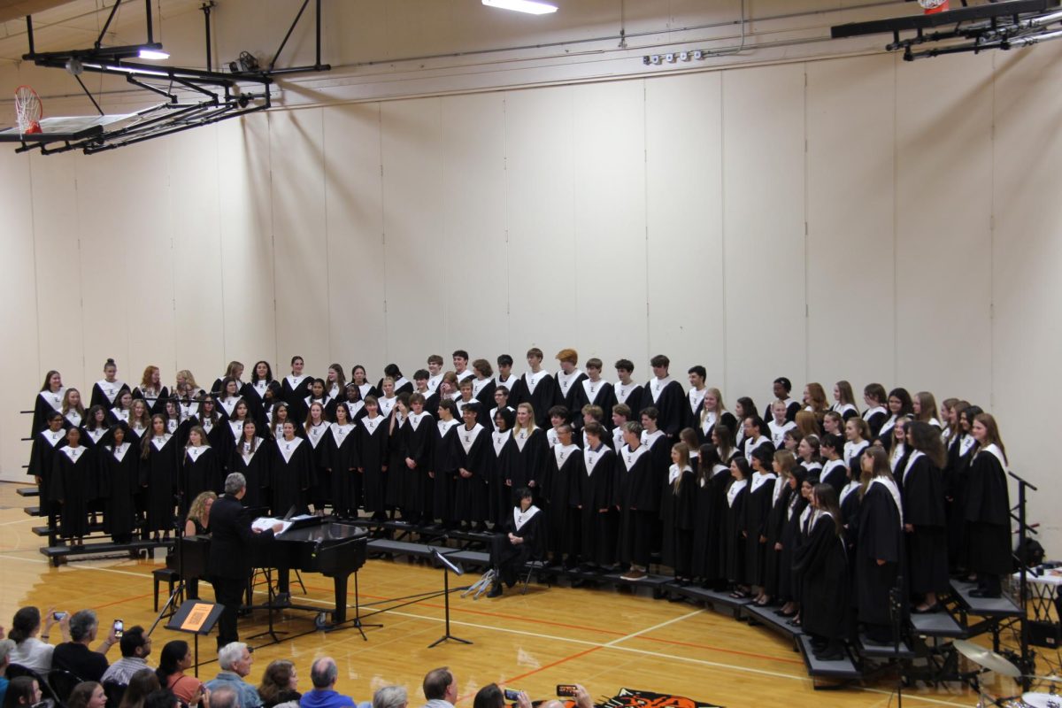All four choirs came together to sing three final songs including, “Sing a Song” by Earth, Wind & Fire, “Shenandoah” Arr. Victor Johnson and “Ad Astra” by Jacob Narverud. Dr. Brown said, “I think it's good for [the choirs] to have a show just for themselves. That they don't have to share with someone else. And that way, I can showcase each of the choirs.”
