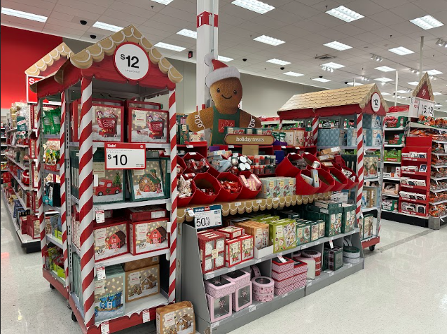 From gingerbread houses to seasonal cookies, Target’s
Christmas treats displays is stocked with the winter spirit.
Throughout the store, there are themed trees, mugs and
other goodies. Target’s holiday treat display went up just
after Halloween — reminding shoppers that the holiday
shopping season is earlier each year.