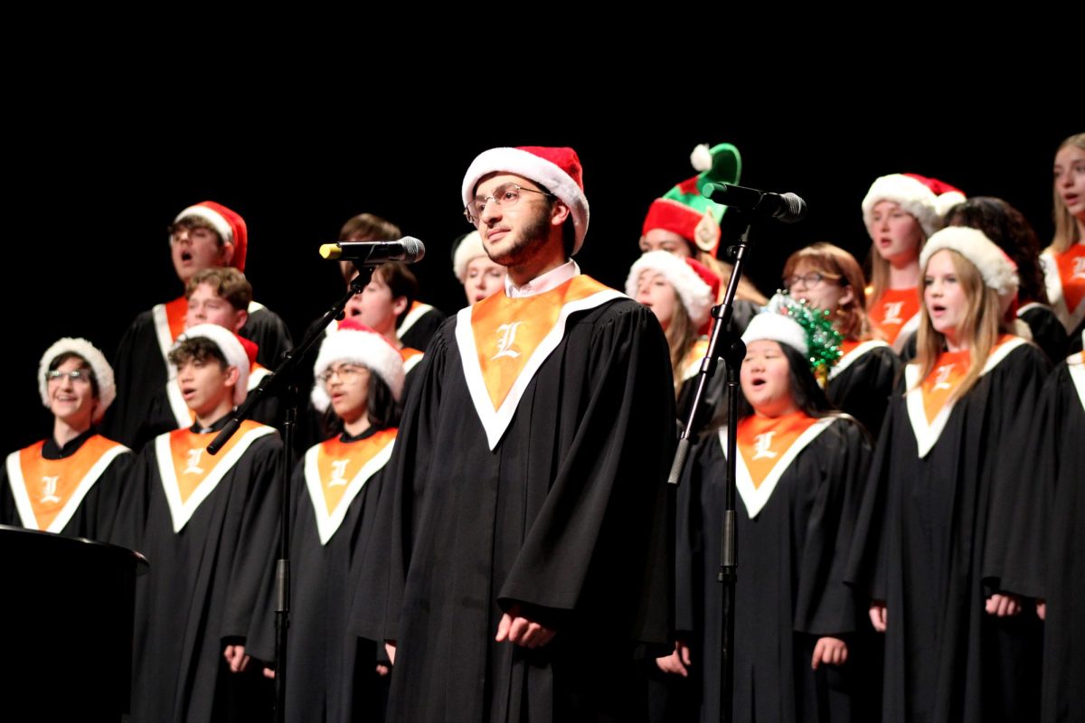 Senior Wisam Shaaya of the Concert Choir performs the beginning of "The First Noel" as a soloist. A Christmas classic, this performance was one of the last of the concert.