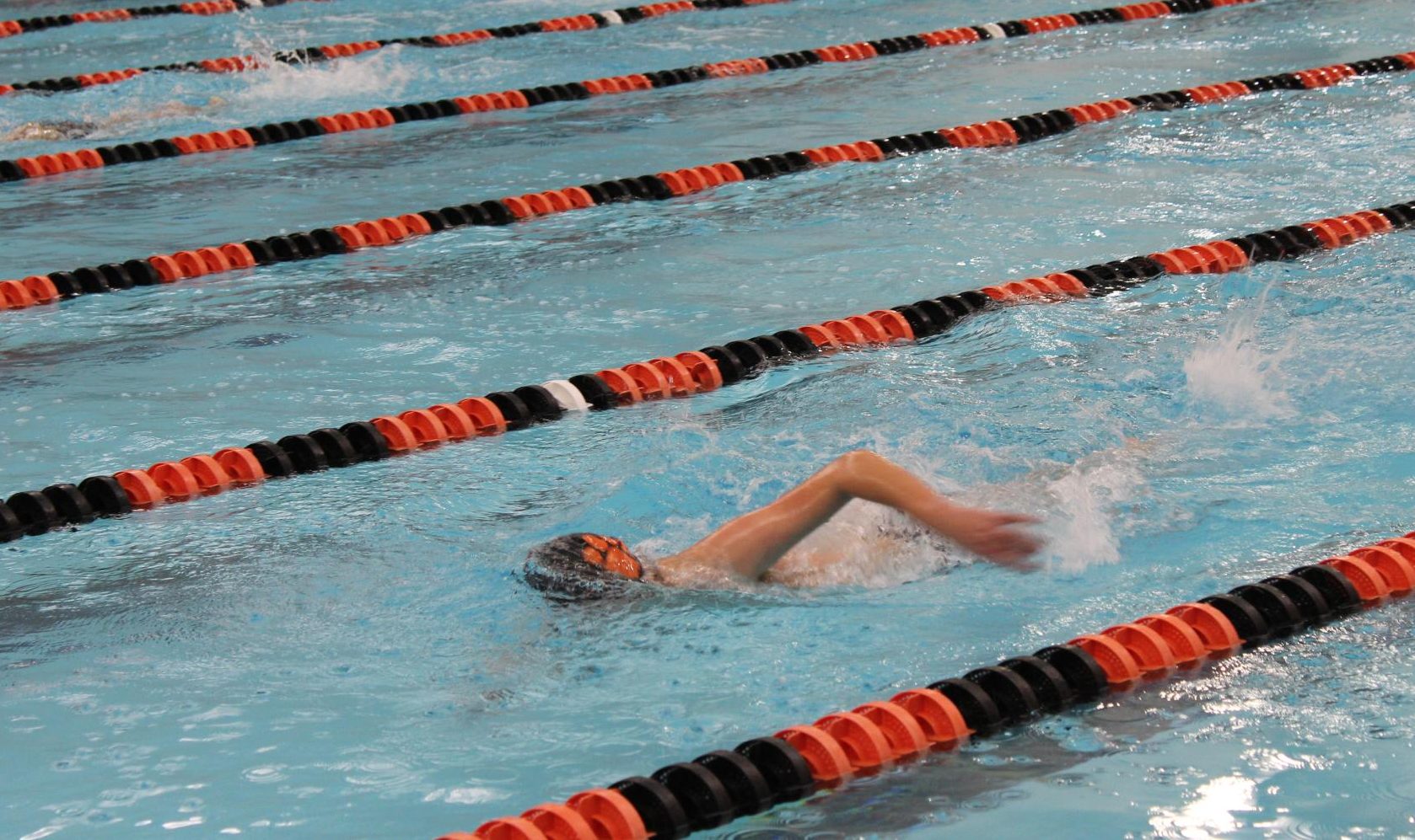 On Dec. 11 during the Boys Swim and Dive meet against Lake Forest, in the 17th event, sophomore David Drouhard in lane two earned 4th place in the varsity freestyle with a time of 5:49.20.