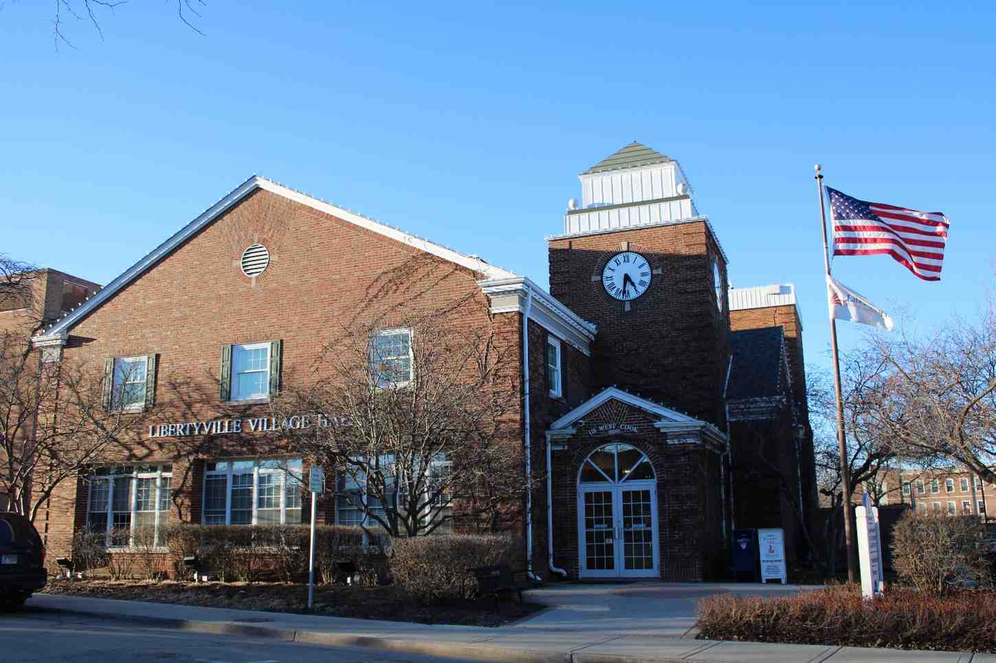 The Libertyville Village Hall has been the permanent home of government administration and offices since it was renovated in 1994. Beforehand, it served as a village fire station.