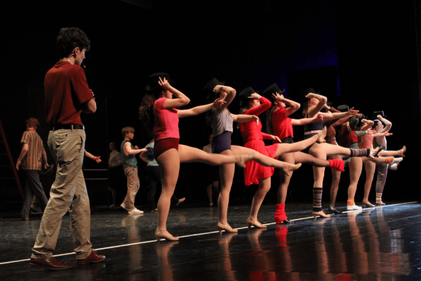 Director Zach, played by sophomore Charlie Wells, judges the dance ability of all of the potential members of the line. During this number, all of the characters must perform so that none of them stand out.