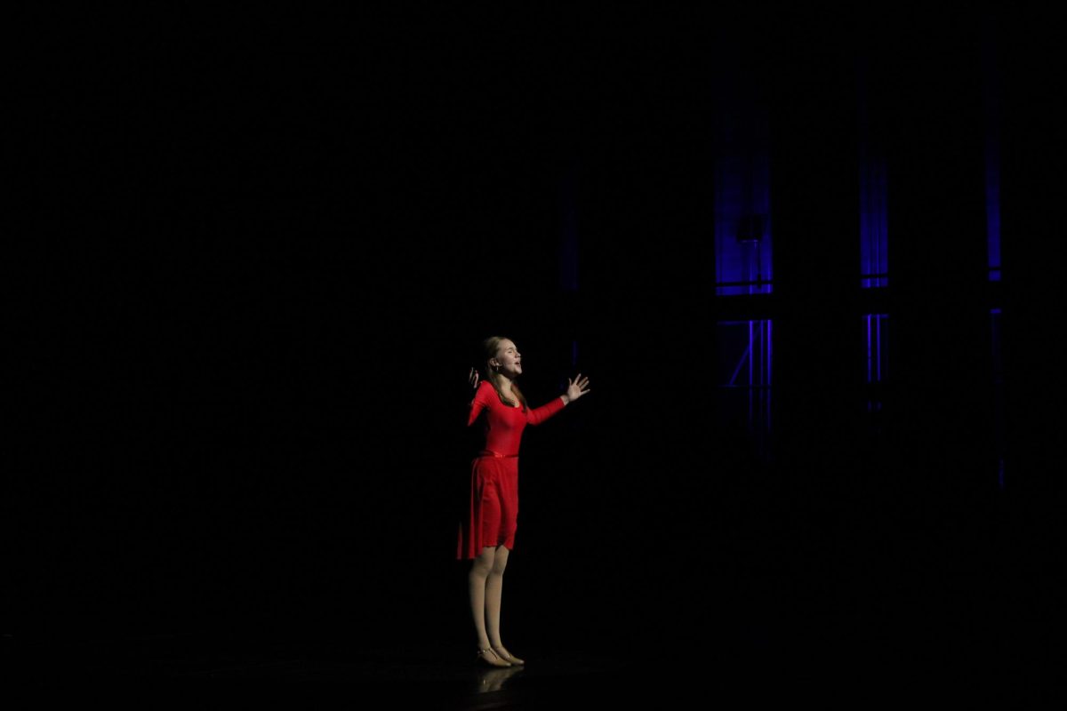 Senior Katie Baker performs in “The Music and the Mirror,” choreographed by Mrs. Brown. Baker portrayed the role of Cassie in this spring’s production of A Chorus Line.